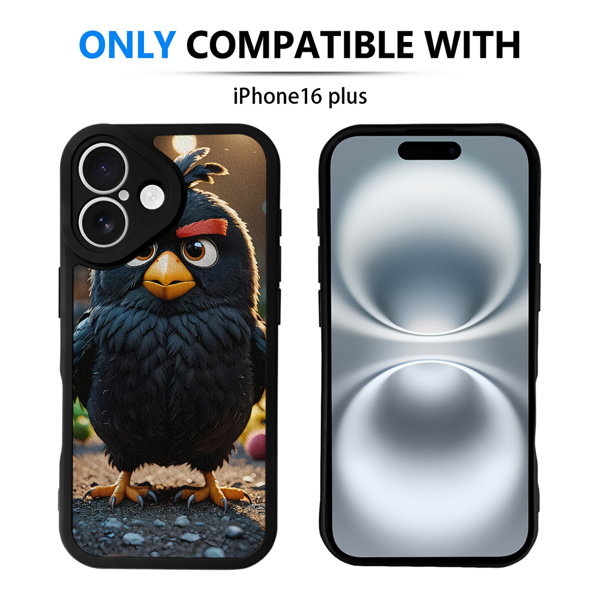 （画像用） Angry Birds アングリーバード 【iPhone 16シリーズ対応】シリコンスマホケース（レザー調） 材質：シリコン